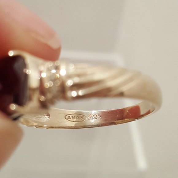 Sterling Amethyst Ring with side CZ accents - Picture 4 of 5